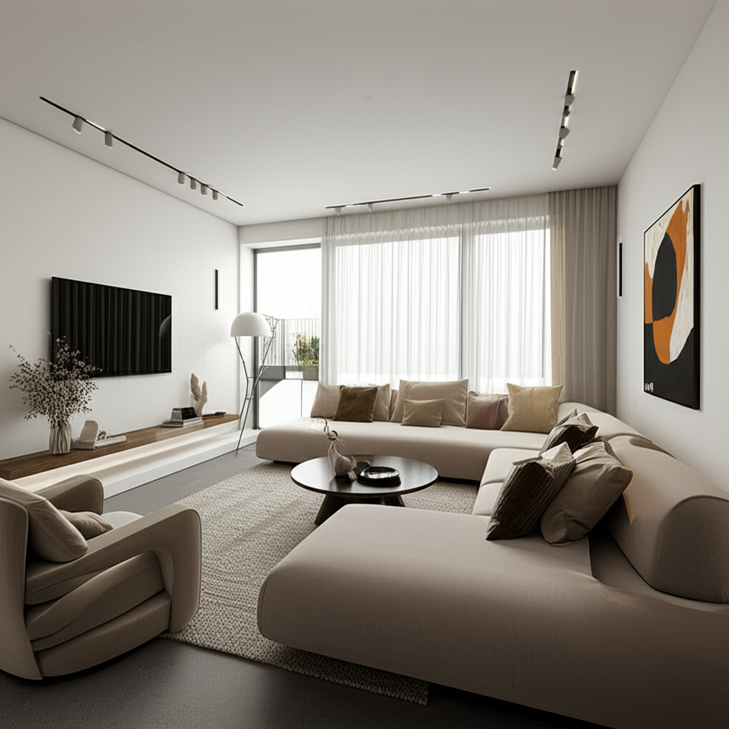 1 Bedroom Penthouse - Living & Kitchen